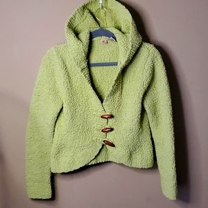 Like,love Hooded 3 Toggle Button Cropped Cardigan Sweater Size L